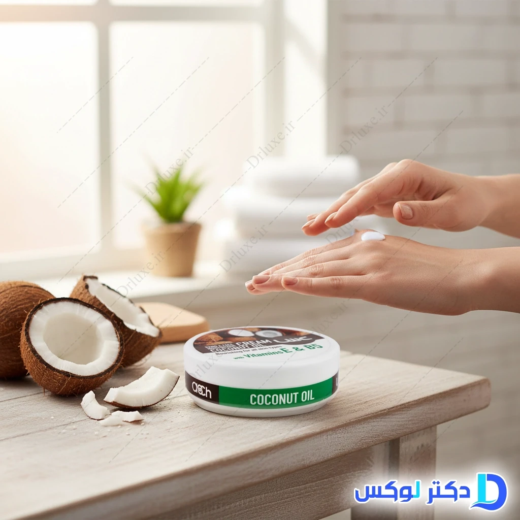 کرم مرطوب کننده دست و صورت روغن نارگیل عش 100 میلی‌لیتر
